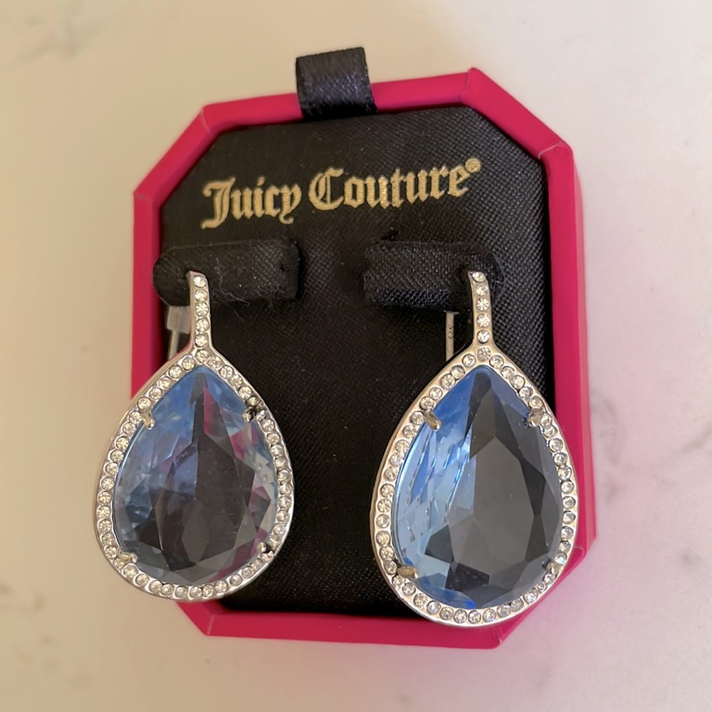 NWT Juicy Couture Blue Gemstone Earrings